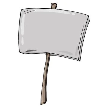 Empty banner. Transparency without text. Banner on a wooden hilt. Vector illu Stock Illustration