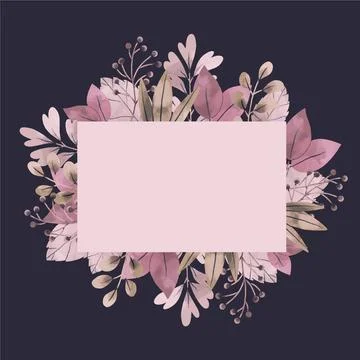 Empty banner with winter flowers Stock Illustration