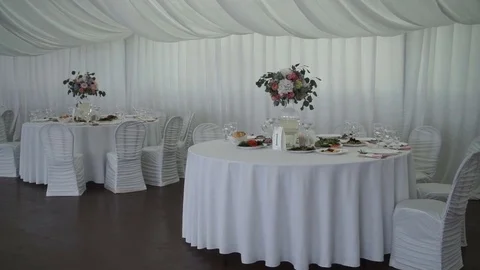 An empty Banquet Hall Stock Footage 70434822