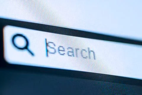 Empty bar with search word on the computer Stock-Fotos