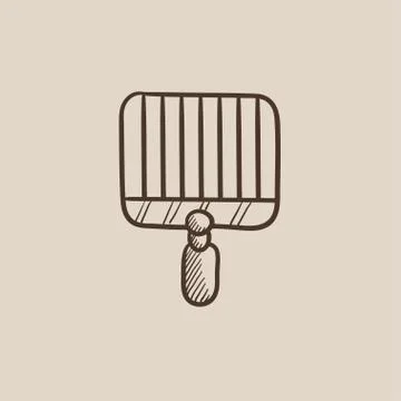 Empty barbecue grill grate sketch icon Ilustración de archivo