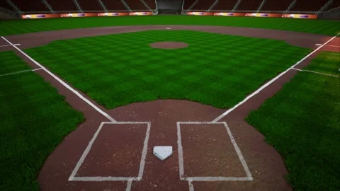 Empty baseball and cricket arena in the evening lights Video stock 163877138