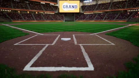 Empty baseball and cricket arena with fans in the evening lights Video stock 164042735