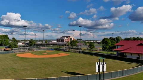 Empty baseball diamond in the evening. Stock Footage 207524462