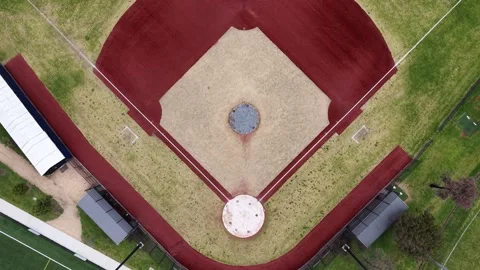 Empty baseball field aerial top down view 스톡 동영상 342327532
