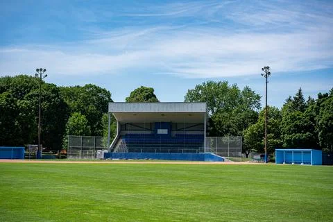 Empty baseball field at David E. Hastings Stadium. Guelph, Canada - July 13, Stock Photos