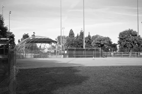 Empty baseball field at Mountain Gate Park. Stock Photos