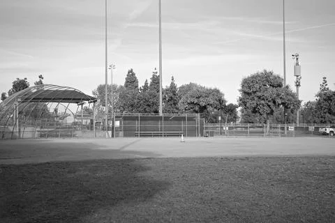 Empty baseball field at Mountain Gate Park. Stock Photos