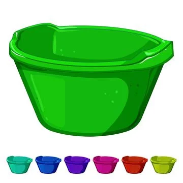 Empty basin plastic cartoon vector graphic Illustrazione stock