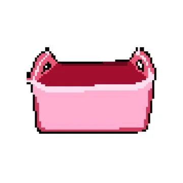Empty basin plastic pixel art vector illustration Stock Illustration