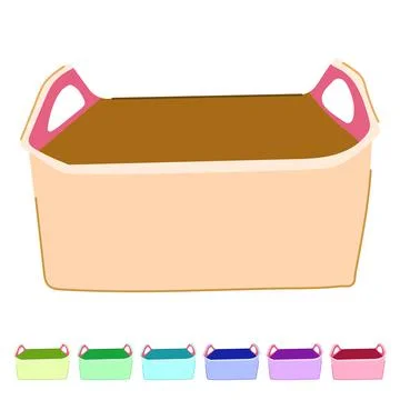 Empty basin plastic vector cartoon graphic Stock Illustration