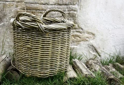 Empty basket on grass Photos