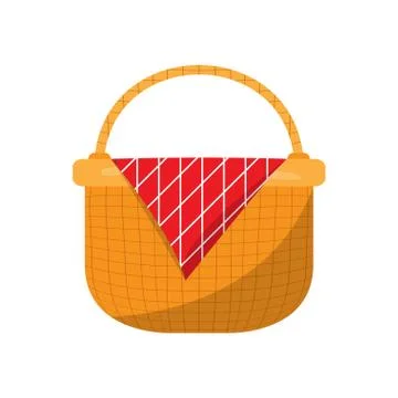 Empty basket picnic Stock Illustration