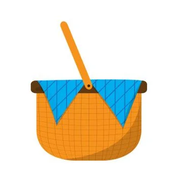 Empty basket picnic Stock Illustration