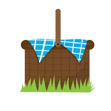 Empty basket picnic Stock Illustration
