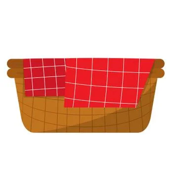 Empty basket picnic Stock Illustration