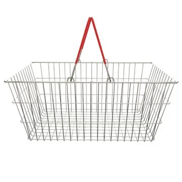 Empty basket with red rubberized handles Illustrazione stock