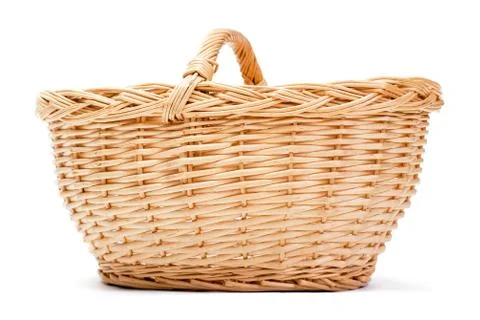 Empty basket on white background Stock Photos