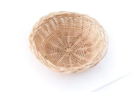 Empty basket on white Stock Photos
