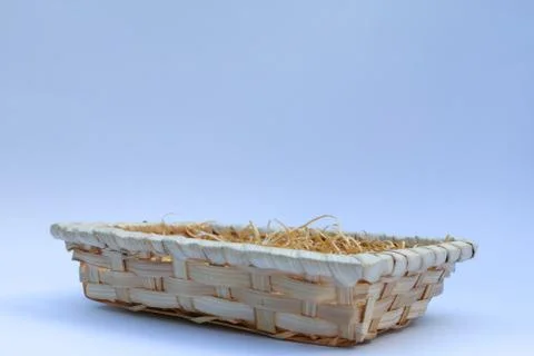 Empty basket wicker Foto stock