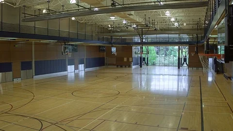An empty basketball court during daytime Stock Footage