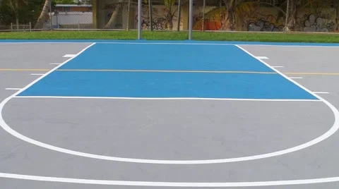 Empty Basketball Court Stock Footage 1070676