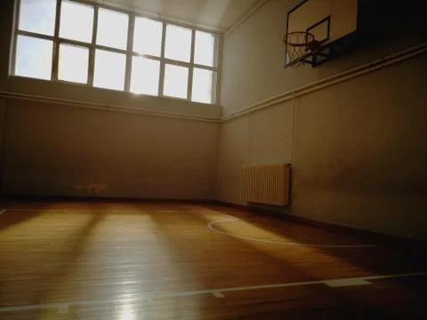 Empty basketball hall Stock Photos