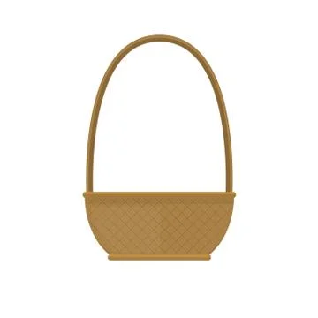 Empty baskets set isolated on white background vector illustration. Wicker 스톡 일러스트