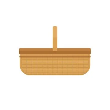 Empty baskets set isolated on white background vector illustration. Wicker Stock Illustration