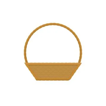 Empty baskets set isolated on white background vector illustration. Wicker Illustrazione stock