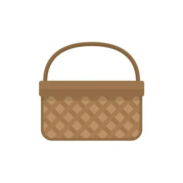 Empty baskets set isolated on white background vector illustration. Wicker 스톡 일러스트