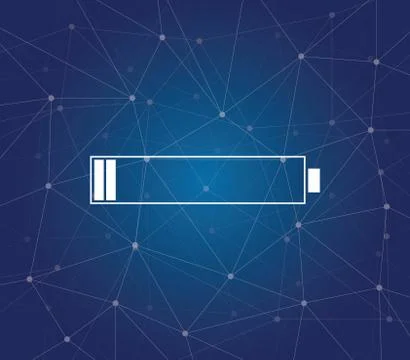 Empty battery batteries with icon and blue background dot galaxy vector graphic Stock Illustration