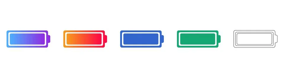Empty Battery Charge Indicator Icon for Low Power Warning Stock Illustration