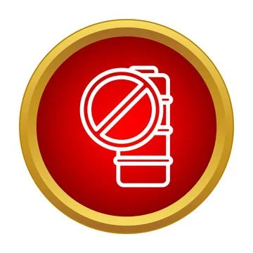 Empty battery charging prohibited warning icon design Stock Illustration
