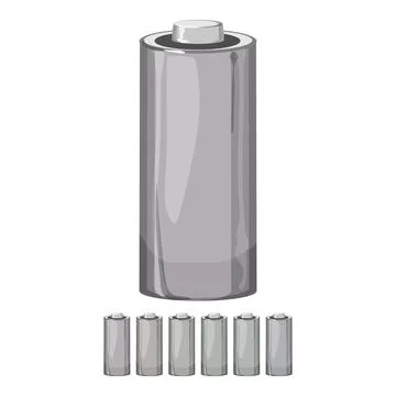 Empty battery energy cartoon vector graphic Illustrazione stock