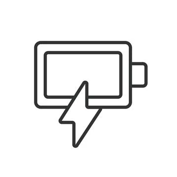 Empty battery level, in line design. Empty, Battery, Level, Low, Power, Energy Stock Illustration