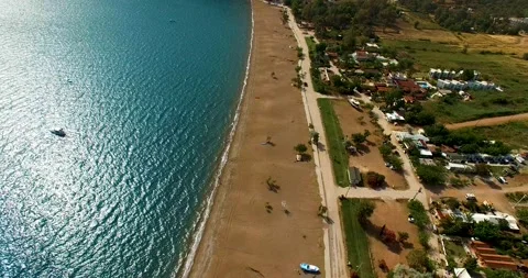 Empty  Beach Aerial View Stock Footage 130599751