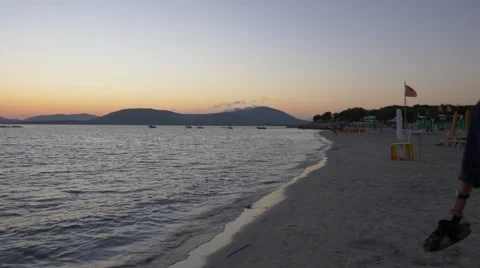 Empty beach in Alghero, Sardinia. Stock Footage 67818562