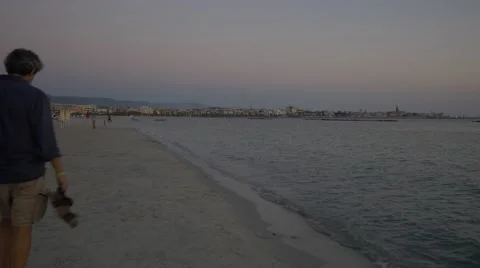 Empty beach in Alghero, Sardinia. Stock Footage 67818846