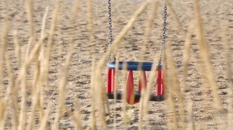 Empty beach and swing 2 Stock-Footage 27504136