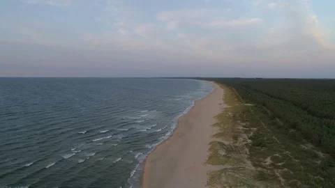 Empty beach on the Baltic, air Stock Footage 78189733