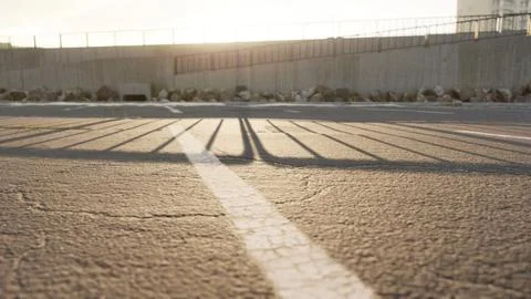 Empty beach car park spaces covered in asphalt. Stock Illustration