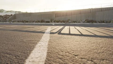 Empty beach car park spaces covered in asphalt. Stock Illustration