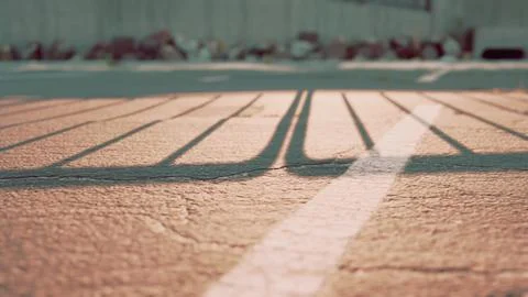 Empty beach car park spaces covered in asphalt. Stock Illustration