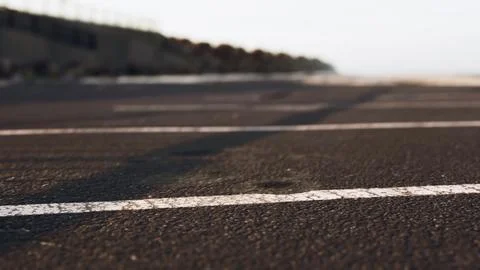 Empty beach car park spaces covered in asphalt. Stock Illustration