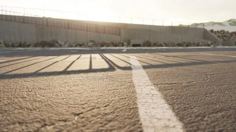 Empty beach car park spaces covered in asphalt. Stock Illustration
