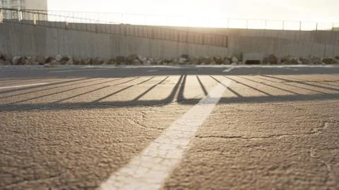 Empty beach car park spaces covered in asphalt. Stock Illustration