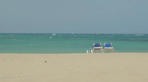Empty Beach Chairs Stock-Footage 62250286