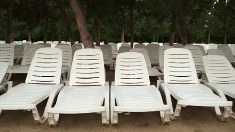 Empty Beach Chairs Stock Footage 230144468