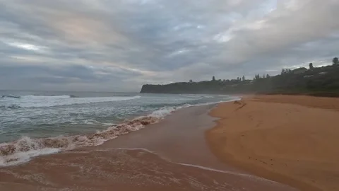 Empty beach coastline in the morning 스톡 동영상 212526372